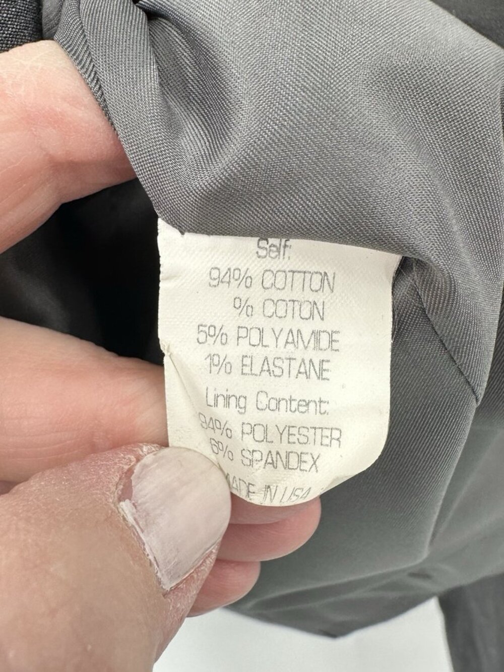 SOLD gray stretch 6 business career office cotton year round